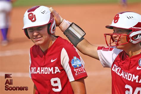 The role of the Oklahoma softball mascot in halftime performances and spirit rallies.